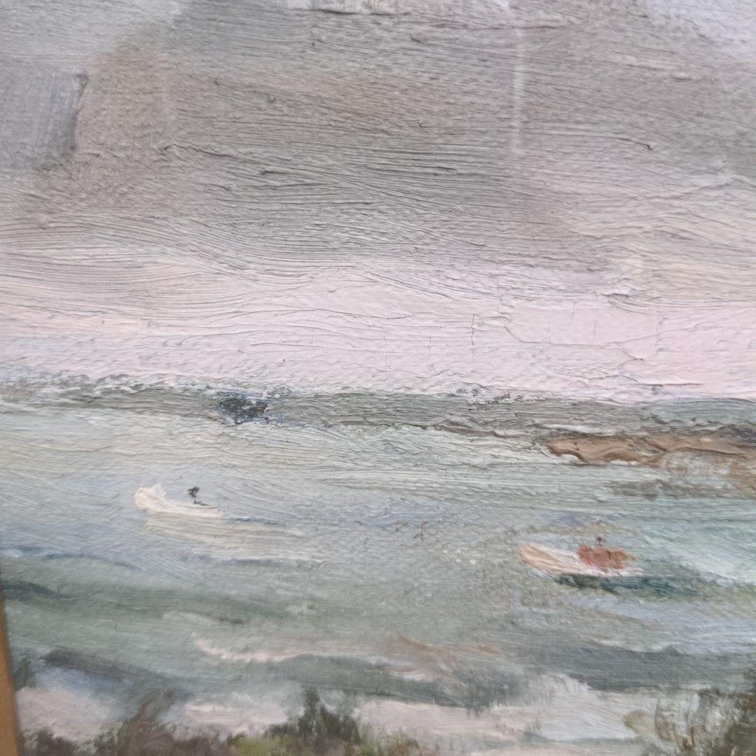 本間敏夫の「稚内郊外より宗谷岬を眺める」／海岸線の風景です