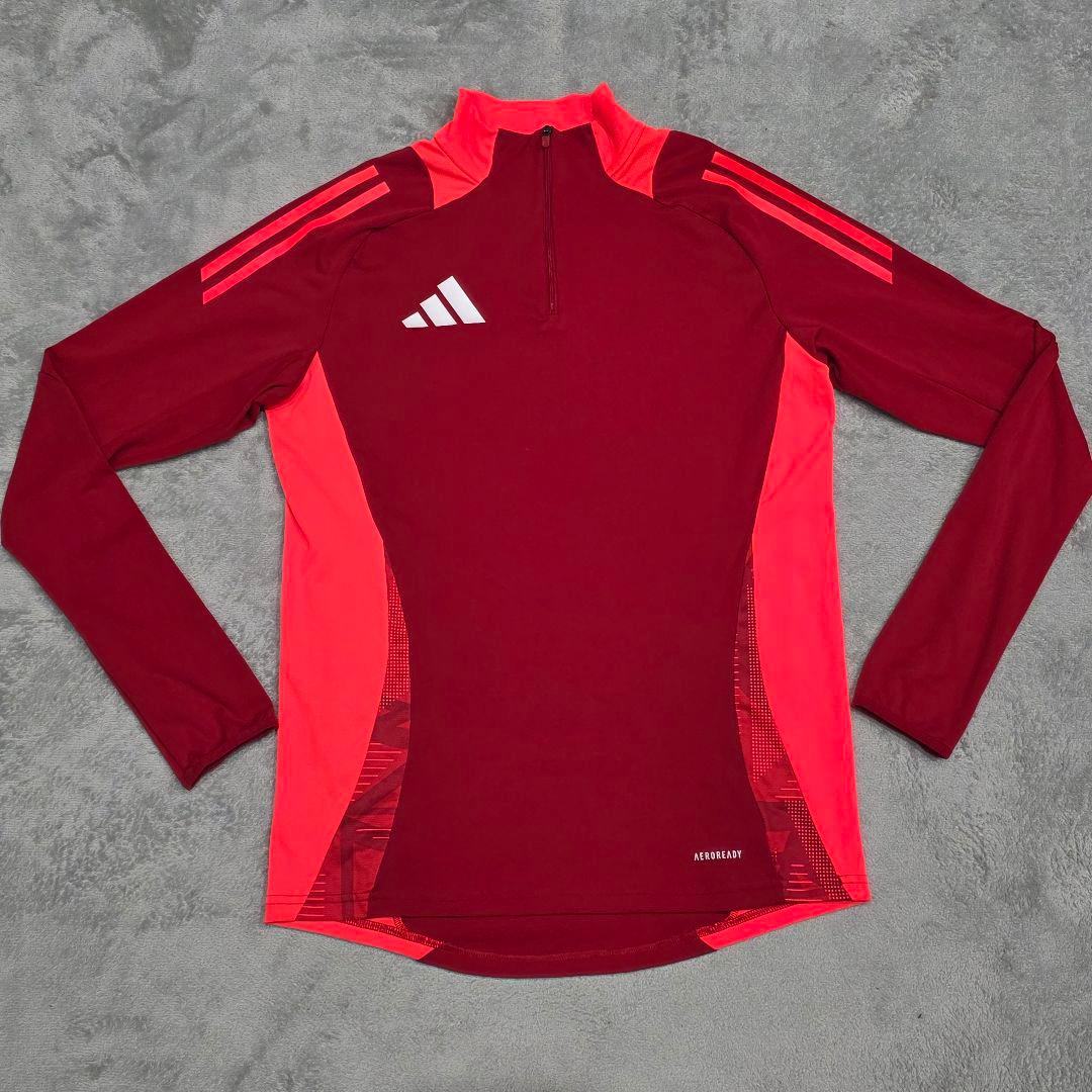 adidas　アディダス　ジャージ上下　L　XL　レッド　ハーフジップ　長袖