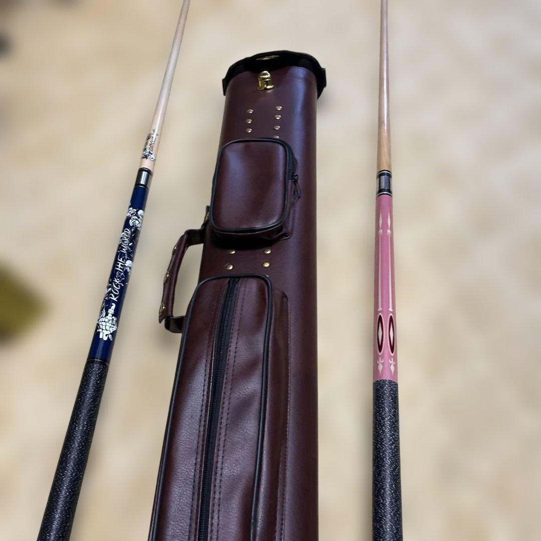 ビリヤードケース ブラウンレザー 6本収納