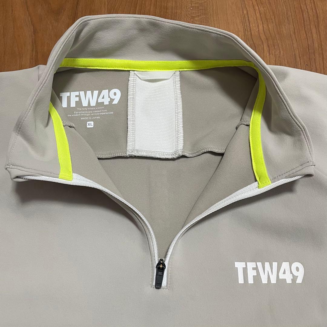 TFW49 ハーフジップ　ロングスリーブ　XL グレー　ベージュ　ゴルフ