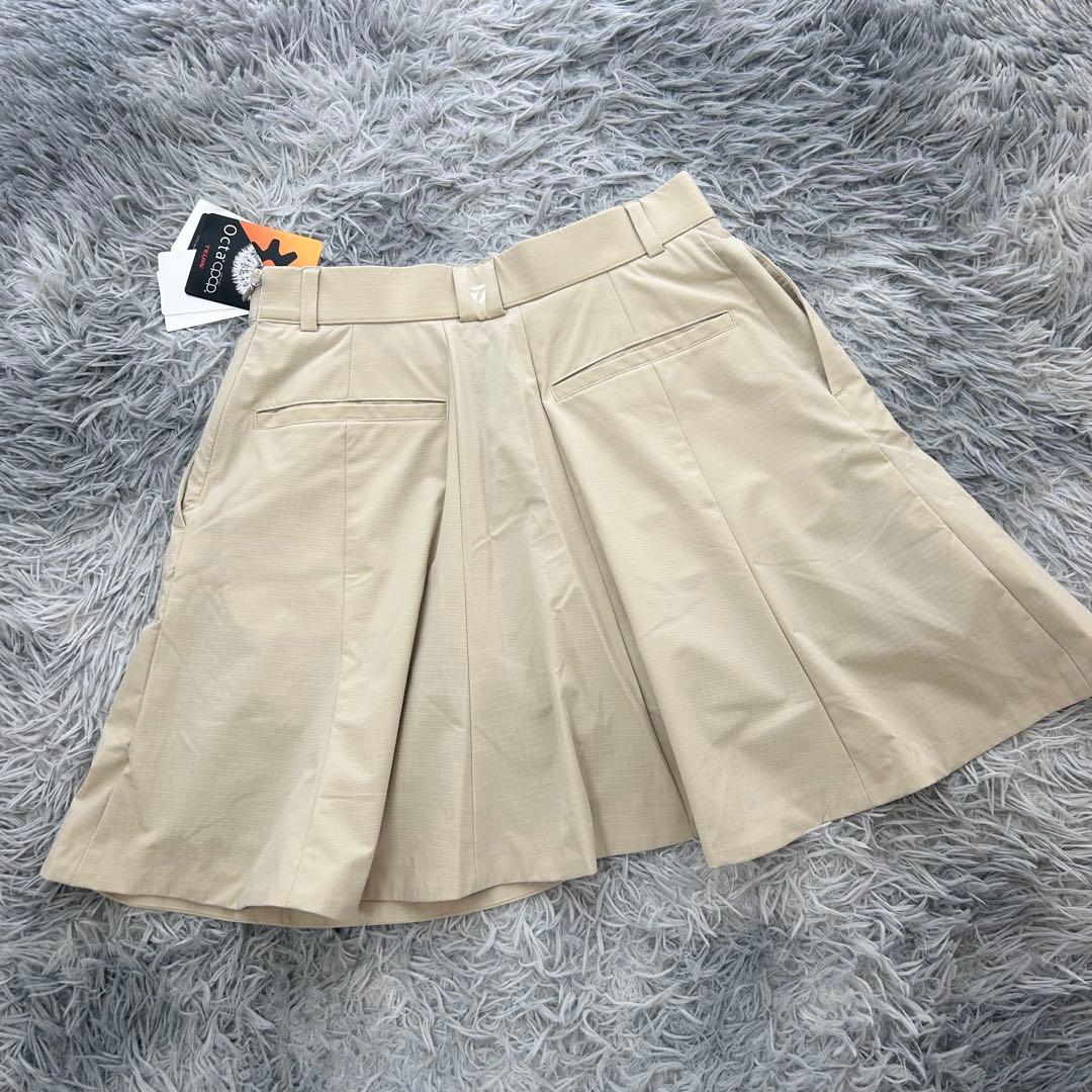新品　テーラーメイド　スカート　フレア　ストレッチ　ベージュ　Lサイズ