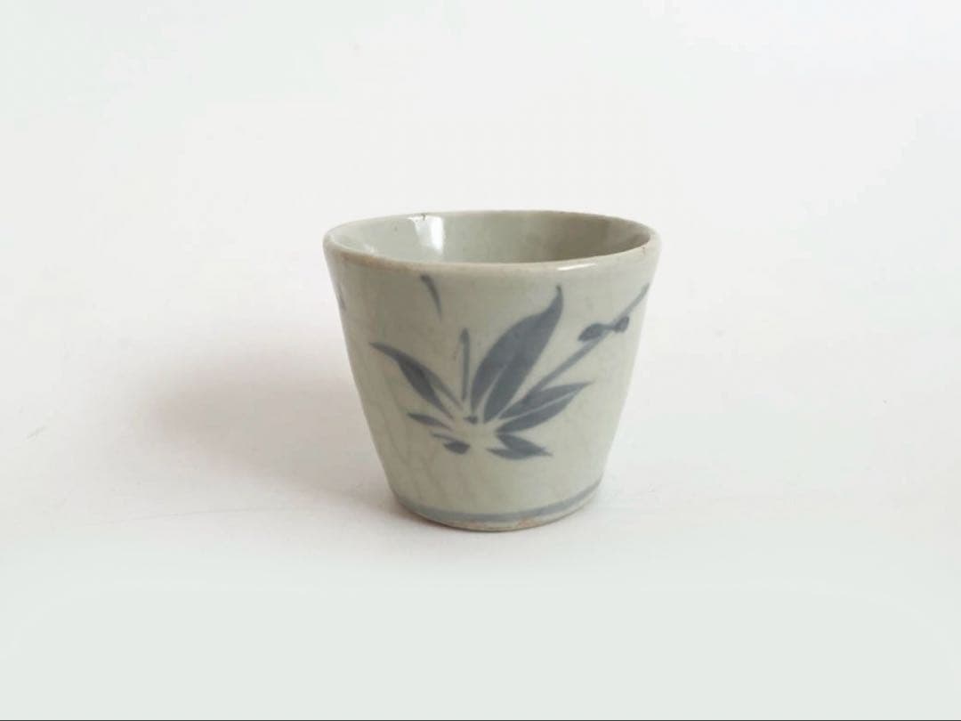 骨董　アンティーク　古伊万里　染付　紅葉文　蕎麦猪口