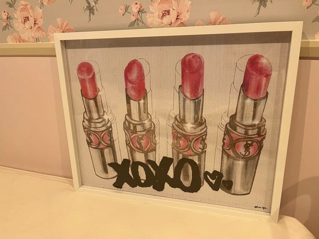 オリバーガル　Oliver gal 絵画　サンローラン　YSL リップ　額付き