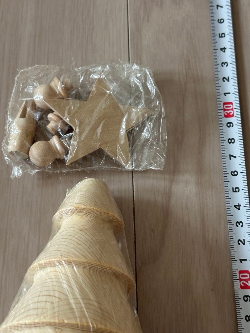 クリスマスツリー白木 トールペイント