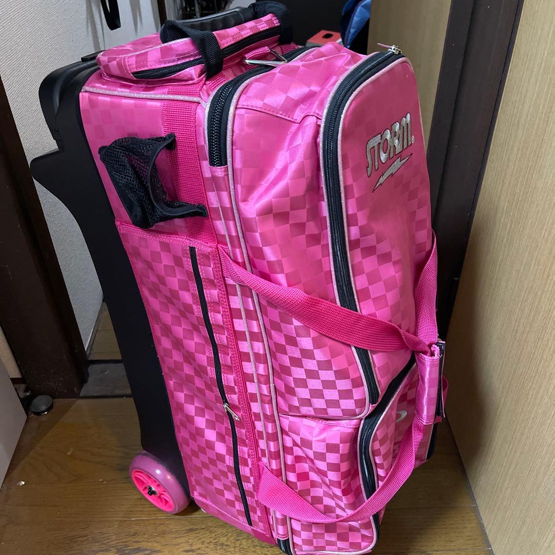 新品 STORM ボウリング用バッグ ピンク チェック柄 3球タイプ