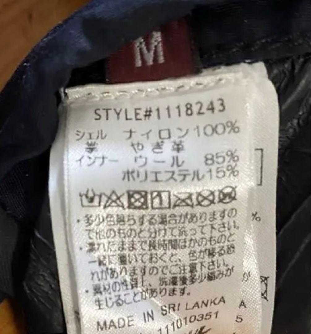 モンベルアルパイングローブインナー付アウトドライ山羊皮 レディースM ネイビー