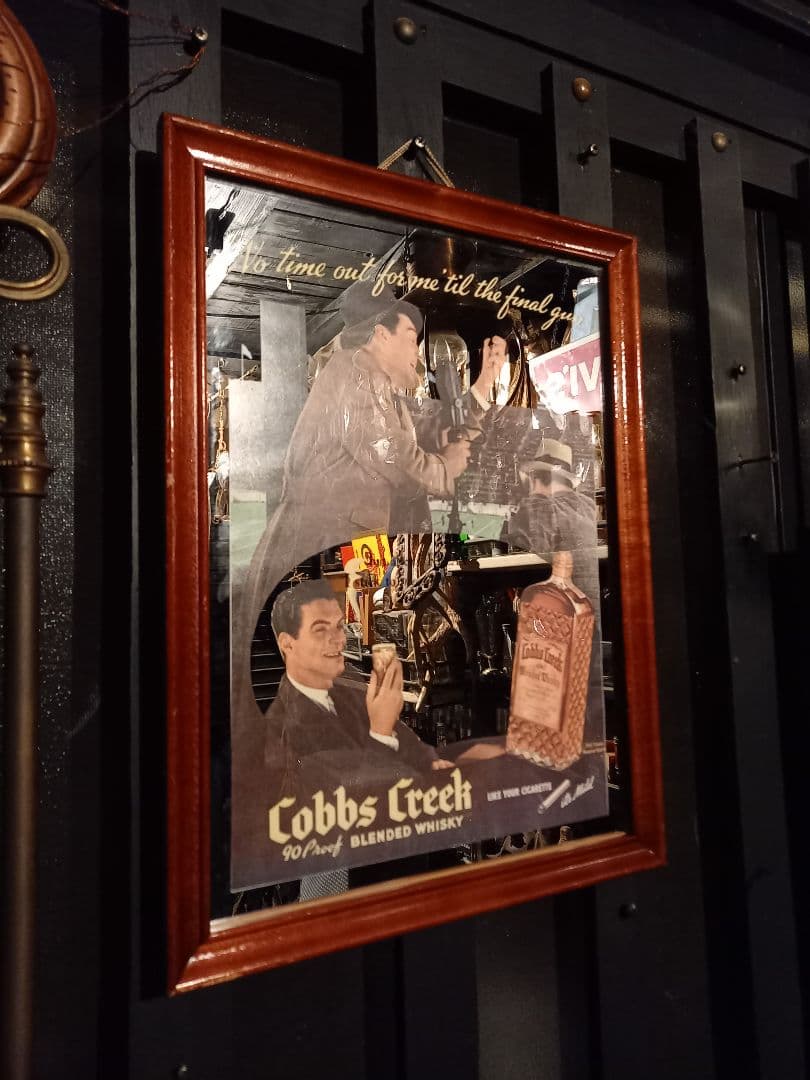 1960's　Cobbs Creek Whisky　アメリカ製　パブミラー