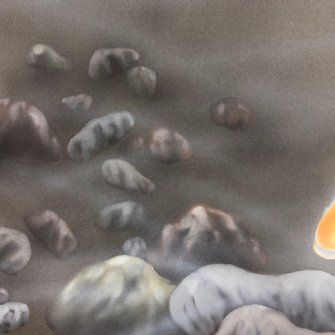 美品 掛け軸 福本竹影作 遊鯉図 共箱 二重箱 年中掛け