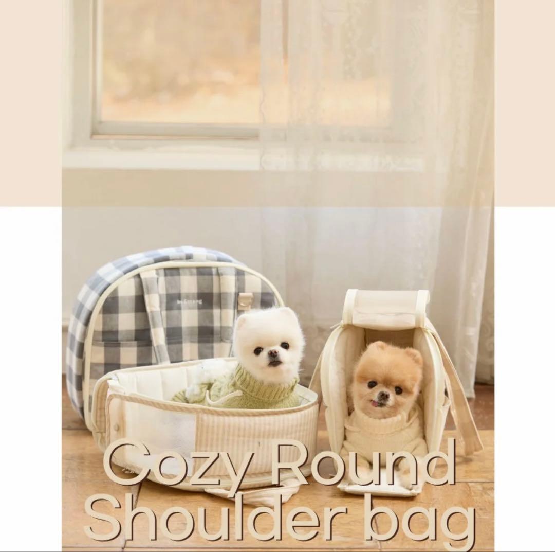 ベージュチェック キャリーバッグ 小型犬用　SMサイズ　ba&ttang