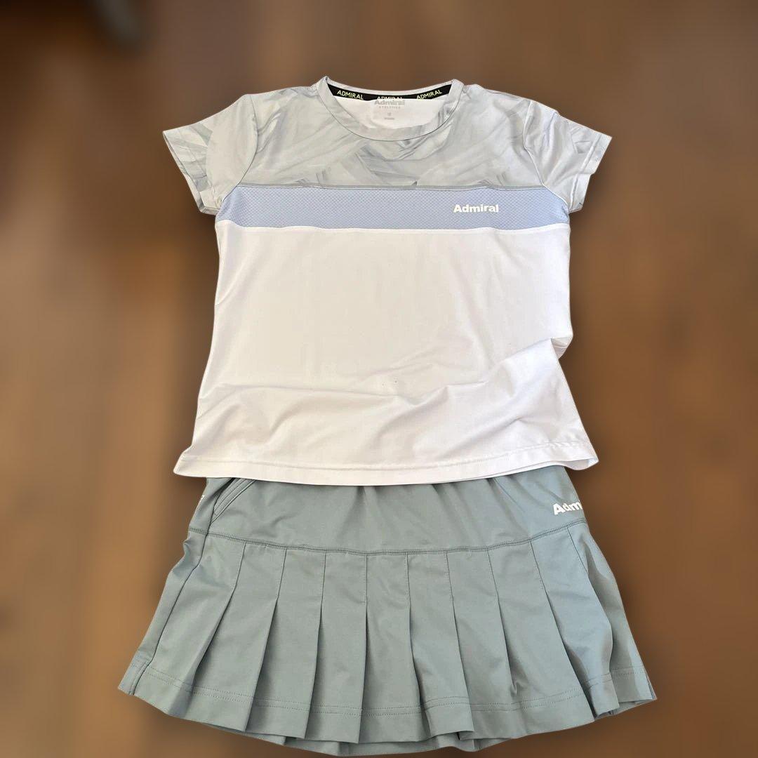 Admiral テニスウェア ホワイト/グレー　　M