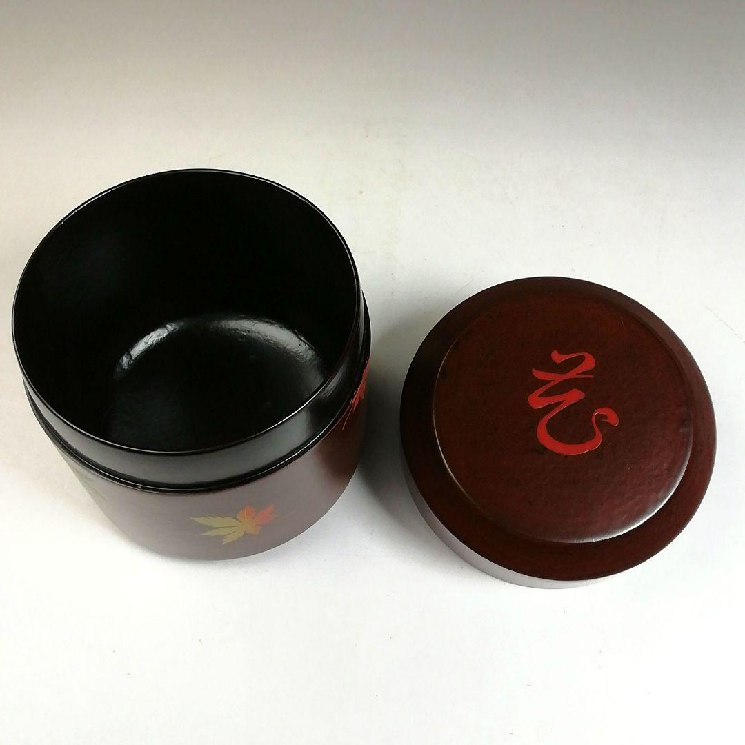 Ｗ７６　棗　『花紅葉』『一閑　雪吹棗』『新井司峰 造』　共箱　茶道具