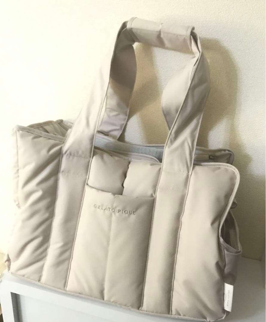 タグ保管＊ほぼ未使用＊ジェラートピケ⚠️中敷きなし　キルティングキャリーバック
