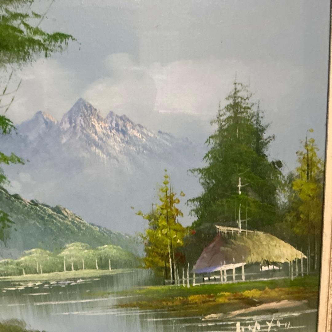 風景画　油絵　絵画　油彩画　肉筆　美術　P 10号　額縁　額装品　油彩