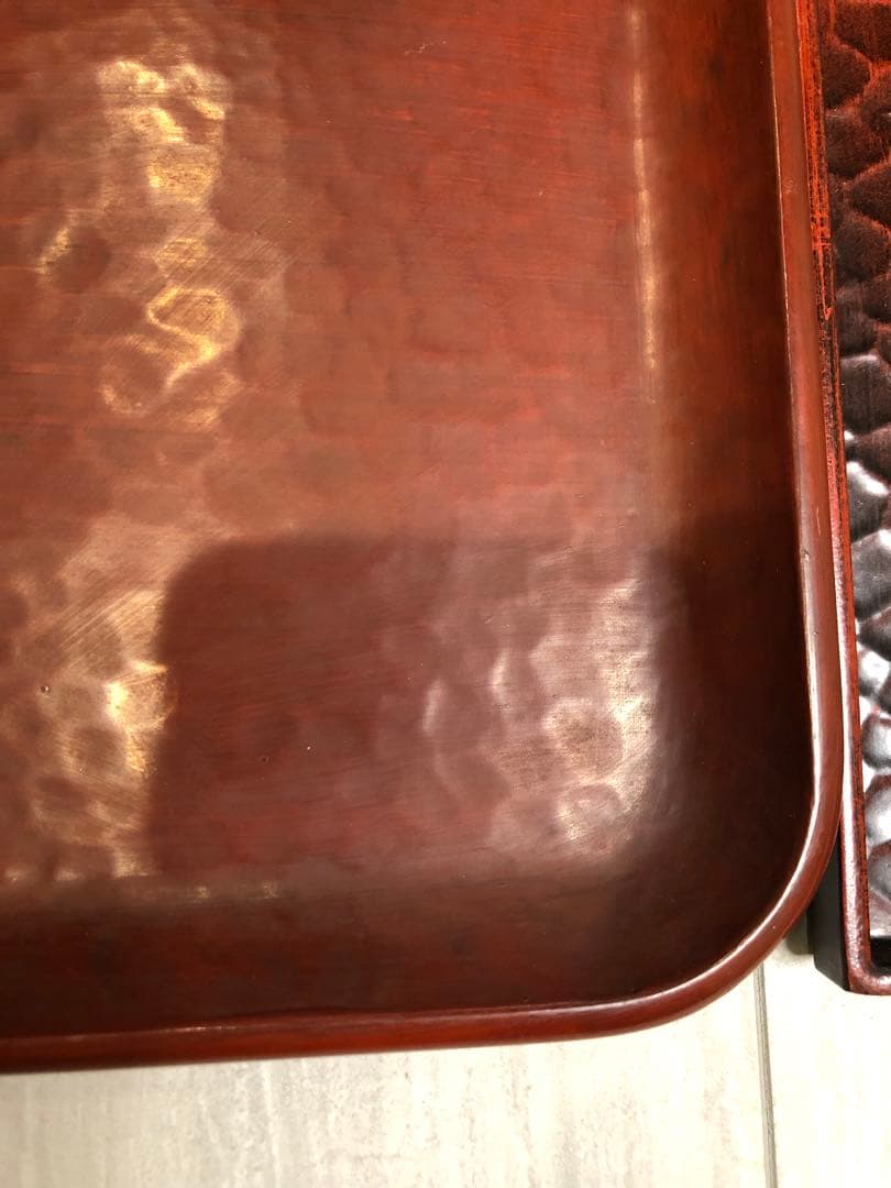 鎌倉彫　菊　竹　お盆　漆器　アンティーク