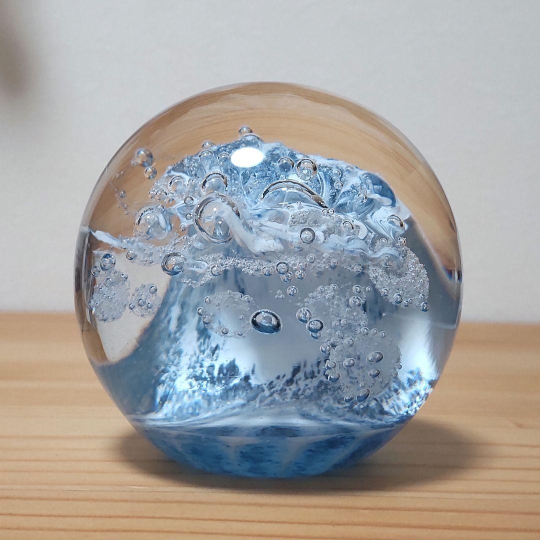 野口硝子  日本歳時記  宙吹きガラス  ペーパーウェイト  直径約7cm