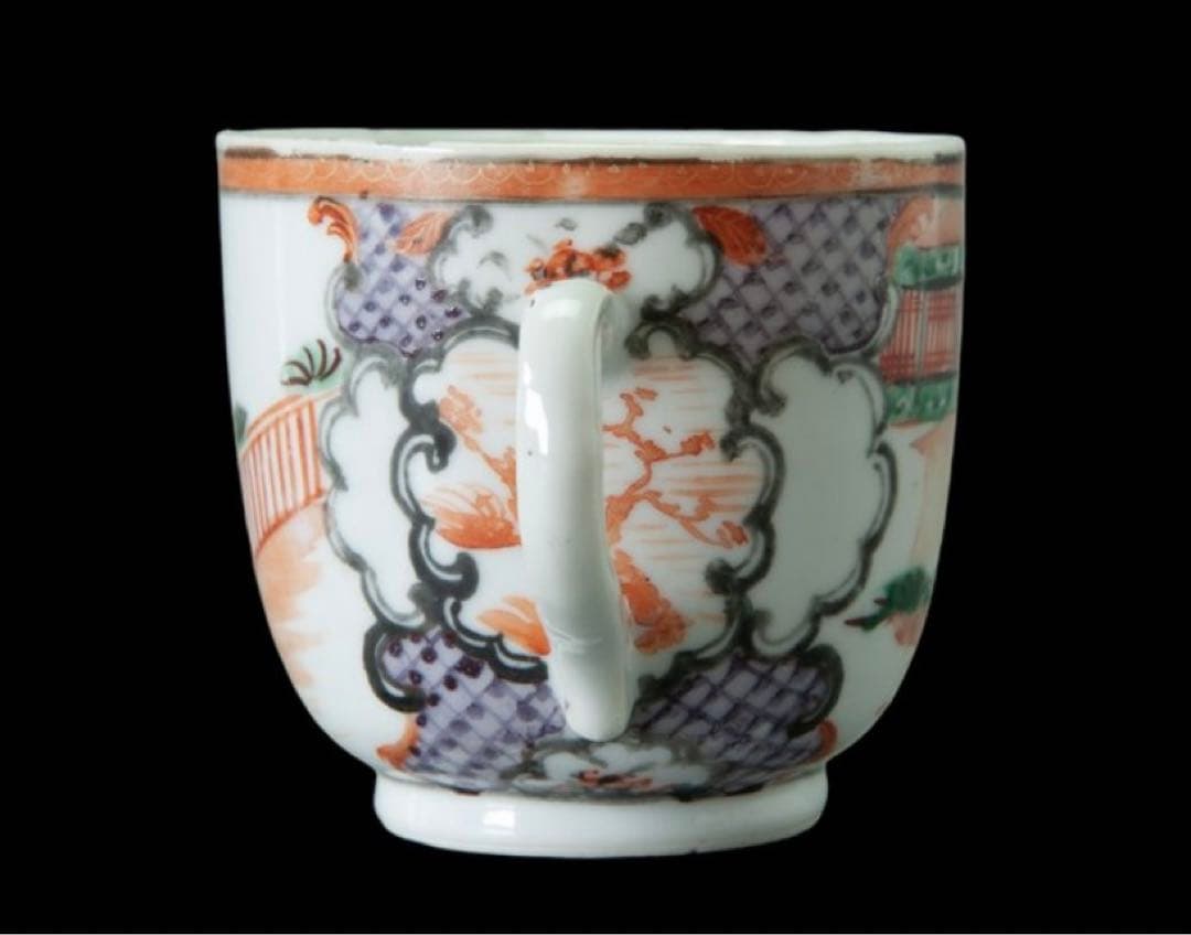 中国古美術品　清の乾隆時代　粉彩人物茶碗セット　ティカップ