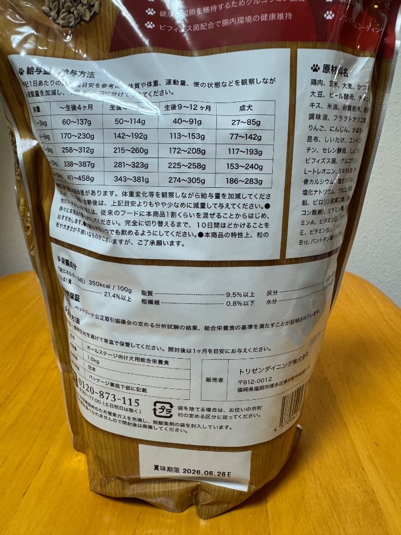 うまか　ドッグフード　1.5kg×2袋　新品
