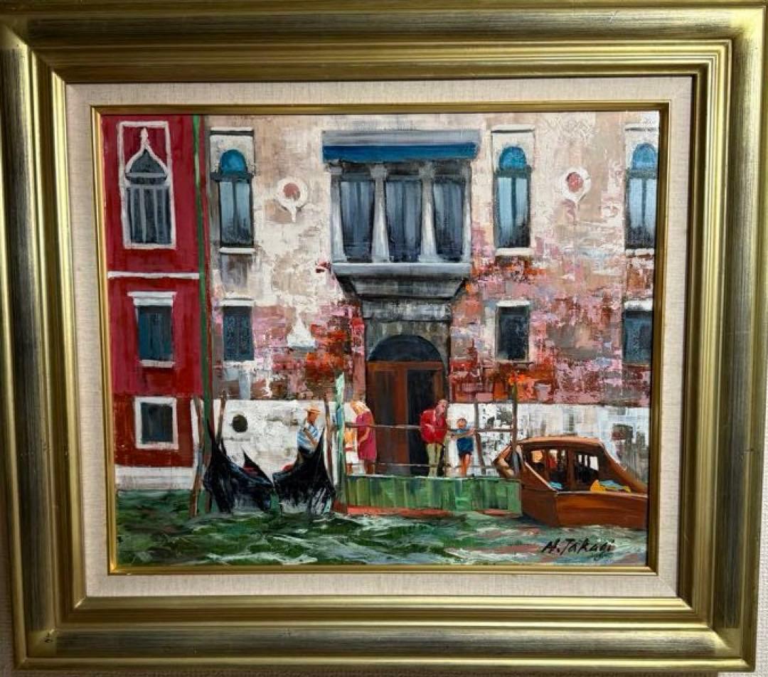 高木博【カナルグランデの館の人】肉筆油彩画