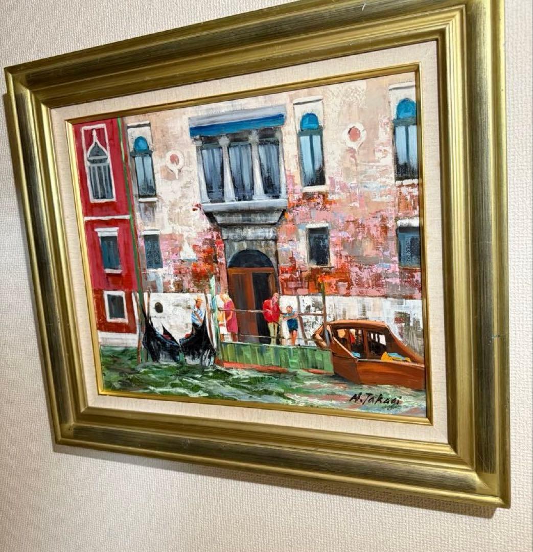 高木博【カナルグランデの館の人】肉筆油彩画