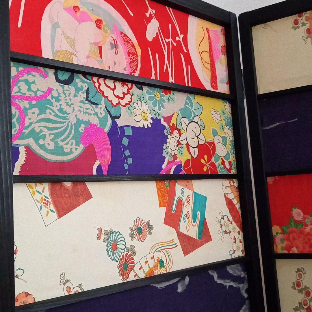 【いいね！不要】ハンドメイド　リメイク　　大正ロマン　衝立　パーティション　屏風