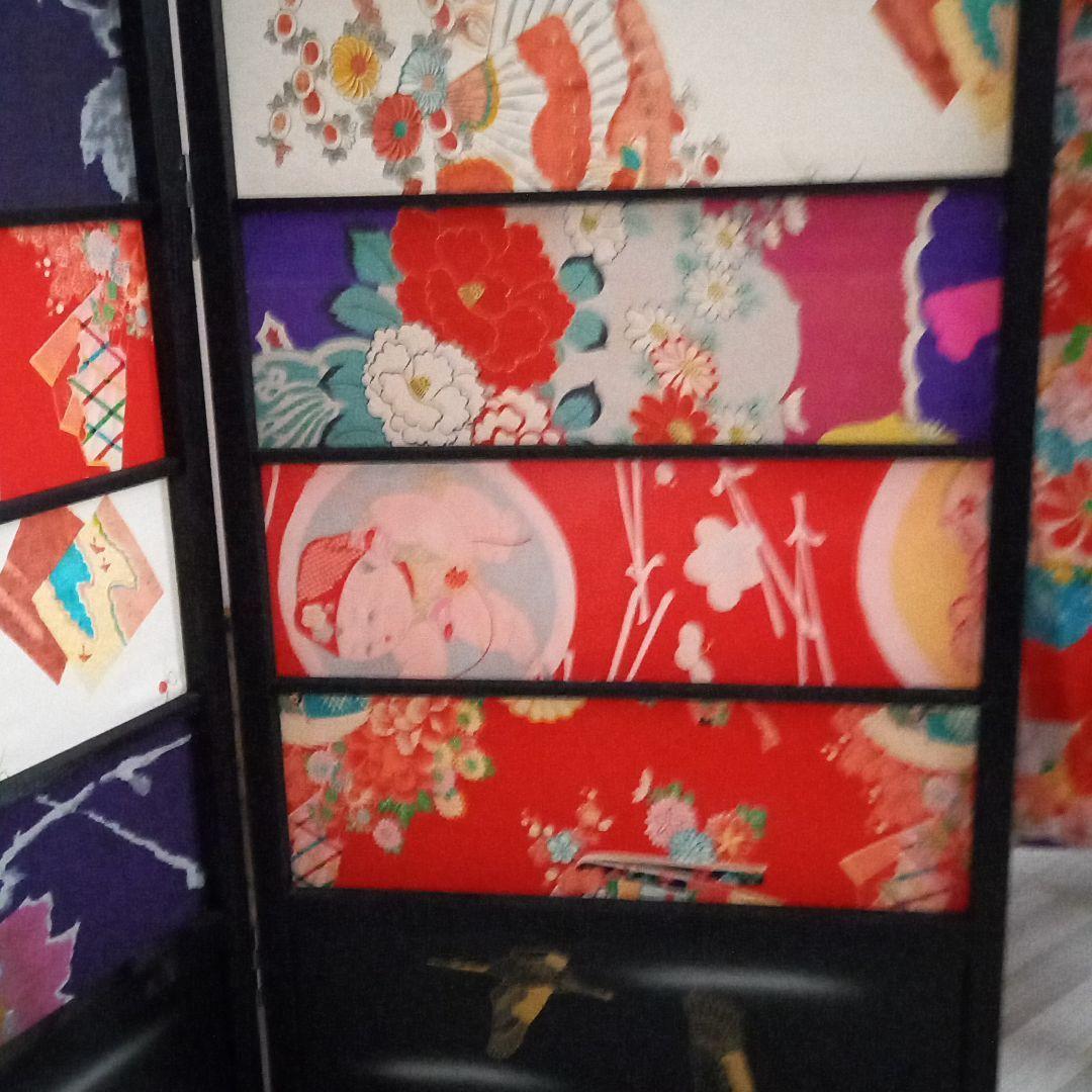 【いいね！不要】ハンドメイド　リメイク　　大正ロマン　衝立　パーティション　屏風