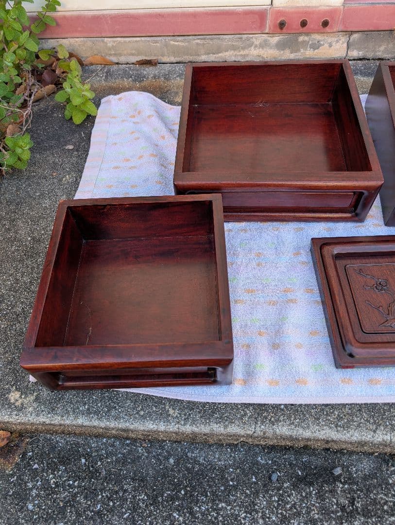 花梨製 茶箪笥 無垢材 飾り棚 和家具 唐木 引取可