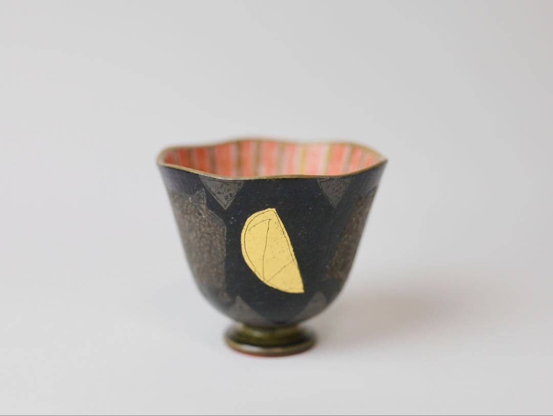 前田正博　色絵梟絵 陶芸 ぐい呑み 茶碗