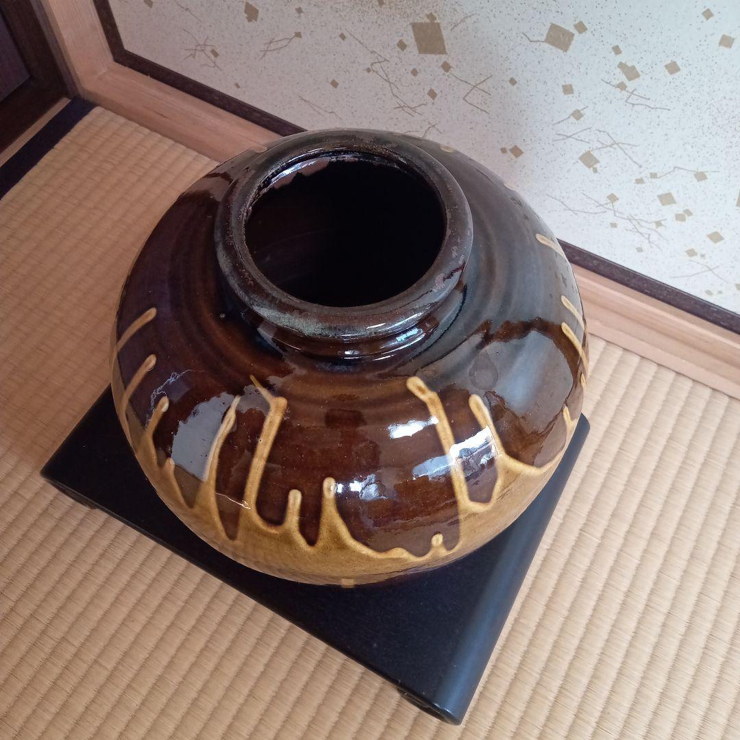 「64 昭和レトロ 陶磁器シリーズ」小石原焼 太田窯 二彩 胴太 花瓶