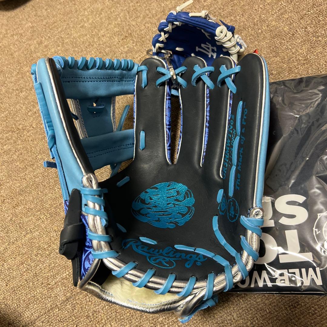新品　Rawlings 軟式グローブ ネイビーサックス　内野手用　大人　右投げ