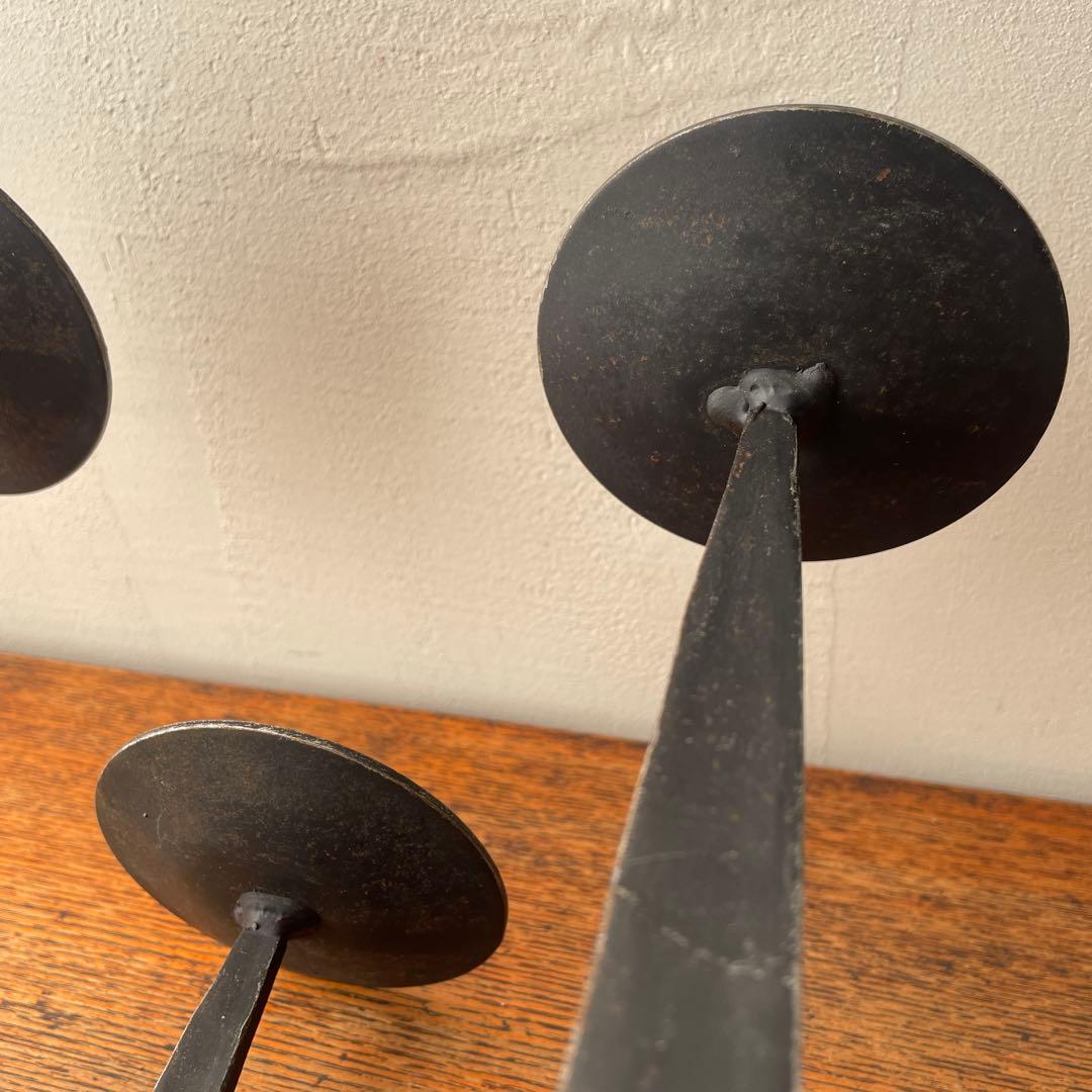 ハンガリー製 アイアン　燭台　ミッドセンチュリー　金工作家　キャンドルホルダー