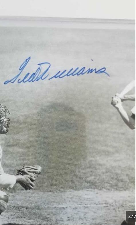 テッド・ウィリアムズ選手、直筆サイン入り、フォトグラフ、MLB公式商品、証明書付