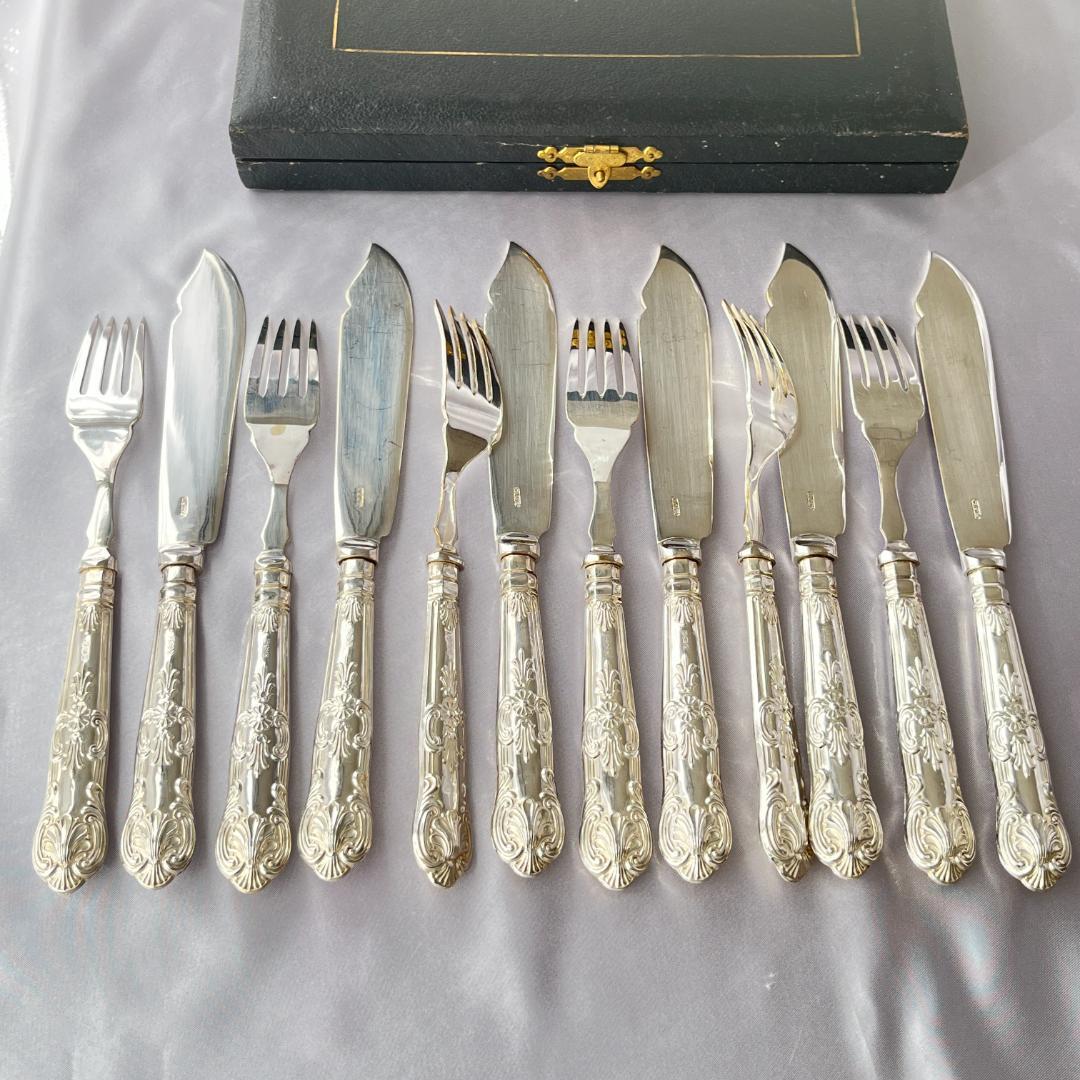 【Robert Pringle】 【純銀ハンドル】キングスパターン 12本