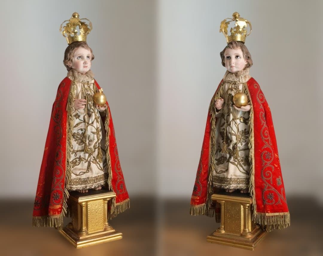 プラハの幼子 少年キリスト像 ケージドール 宗教装飾 聖人像宗教芸術/H606