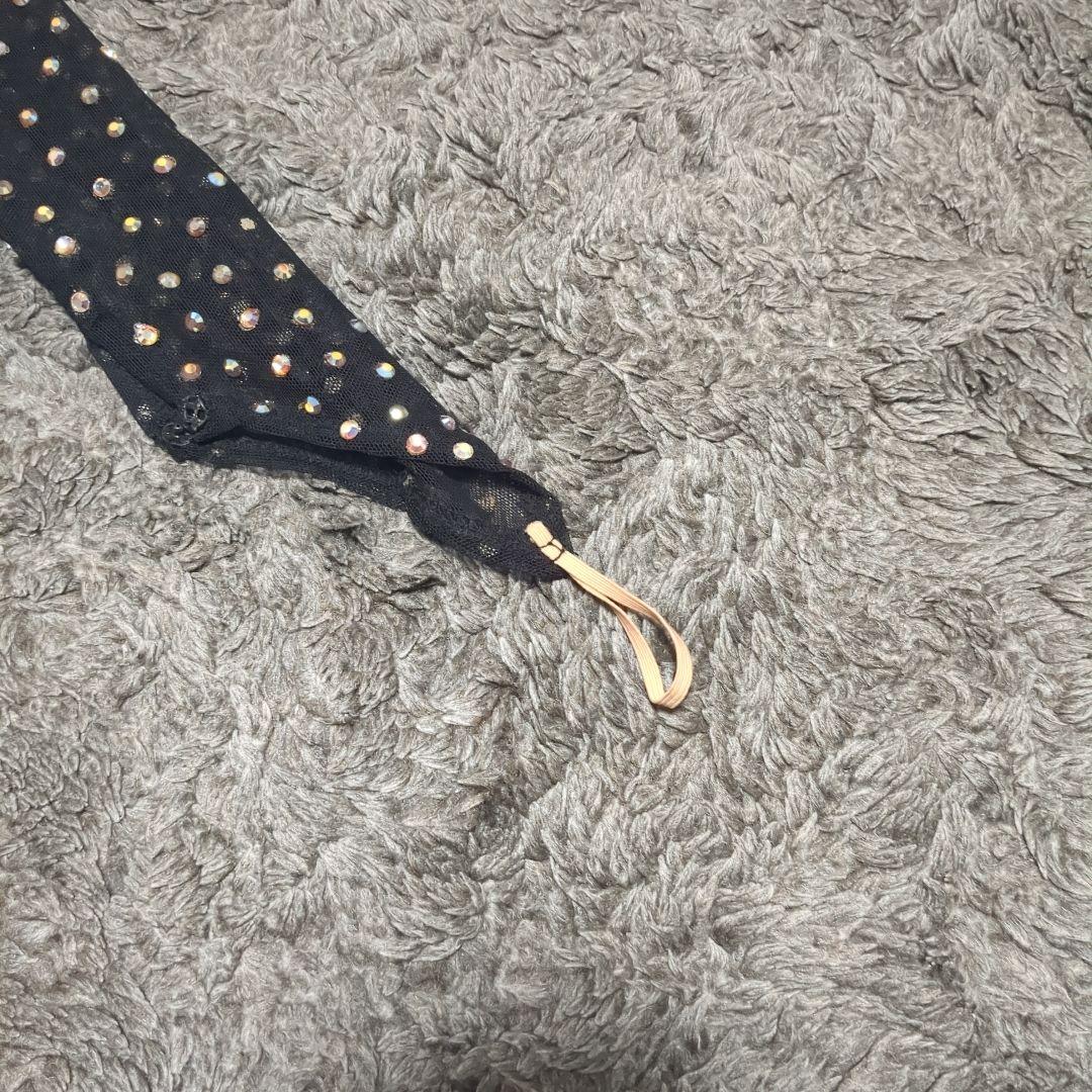 社交ダンスドレス 黒と金 ビーズ装飾