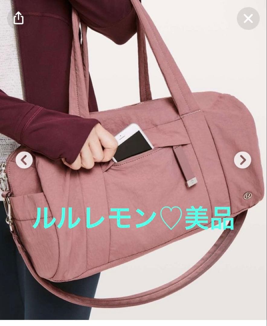 ルルレモン　くすみピンク　ミニボストンショルダーバッグ♡