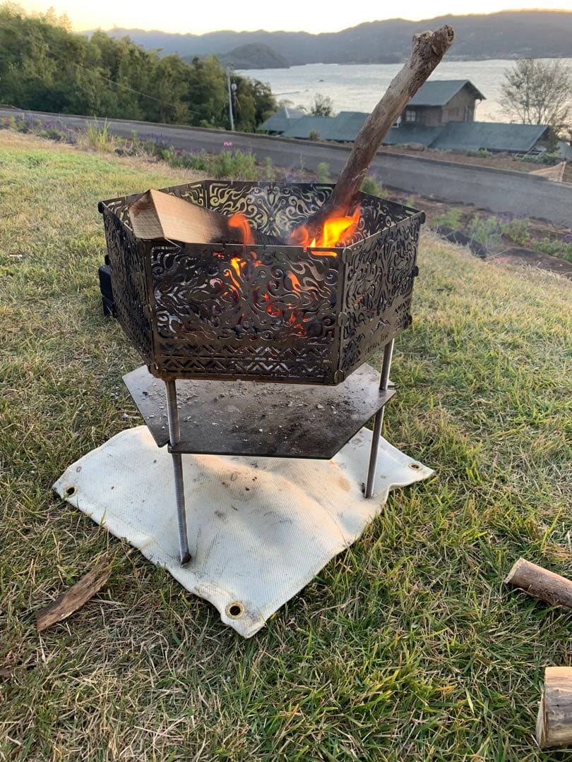 TATSUJIN 焚火台　　焔Ｌサイズ　炭受け鉄板セット