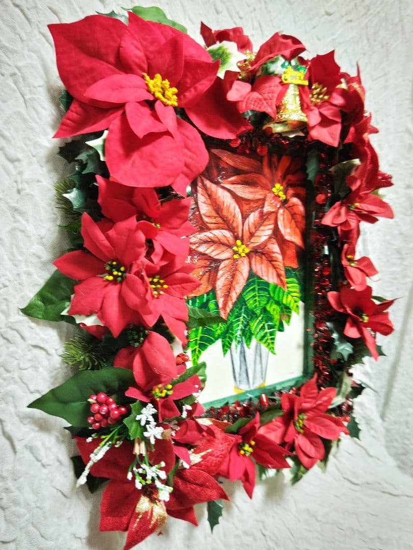 油絵 絵画 【ポインセチア】