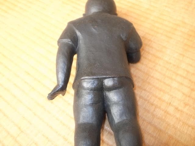 希少 美品 昭和31年作◆彫刻家 宮本隆 彫刻家『童子』ブロンズ \"隆\"落款