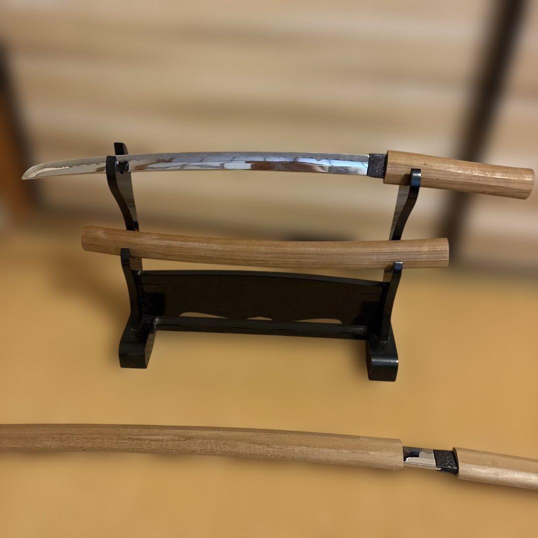 模造刀　白鞘　大小セット　台付き