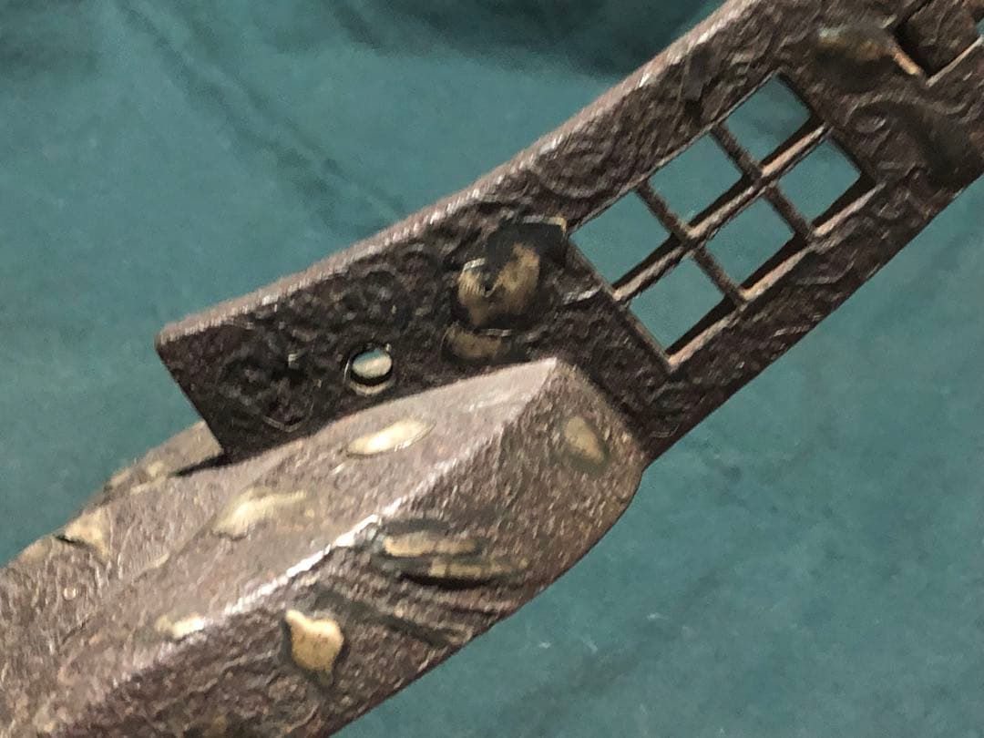 鎧　鉄製　象嵌　馬具　時代物　アンティーク　インテリア　置物