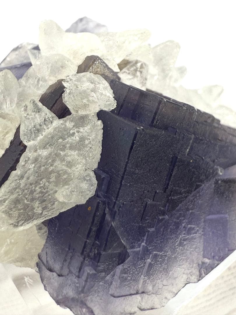 フローライト　犬牙カルサイト　共生　蛍石　原石　鉱物　標本　天然石