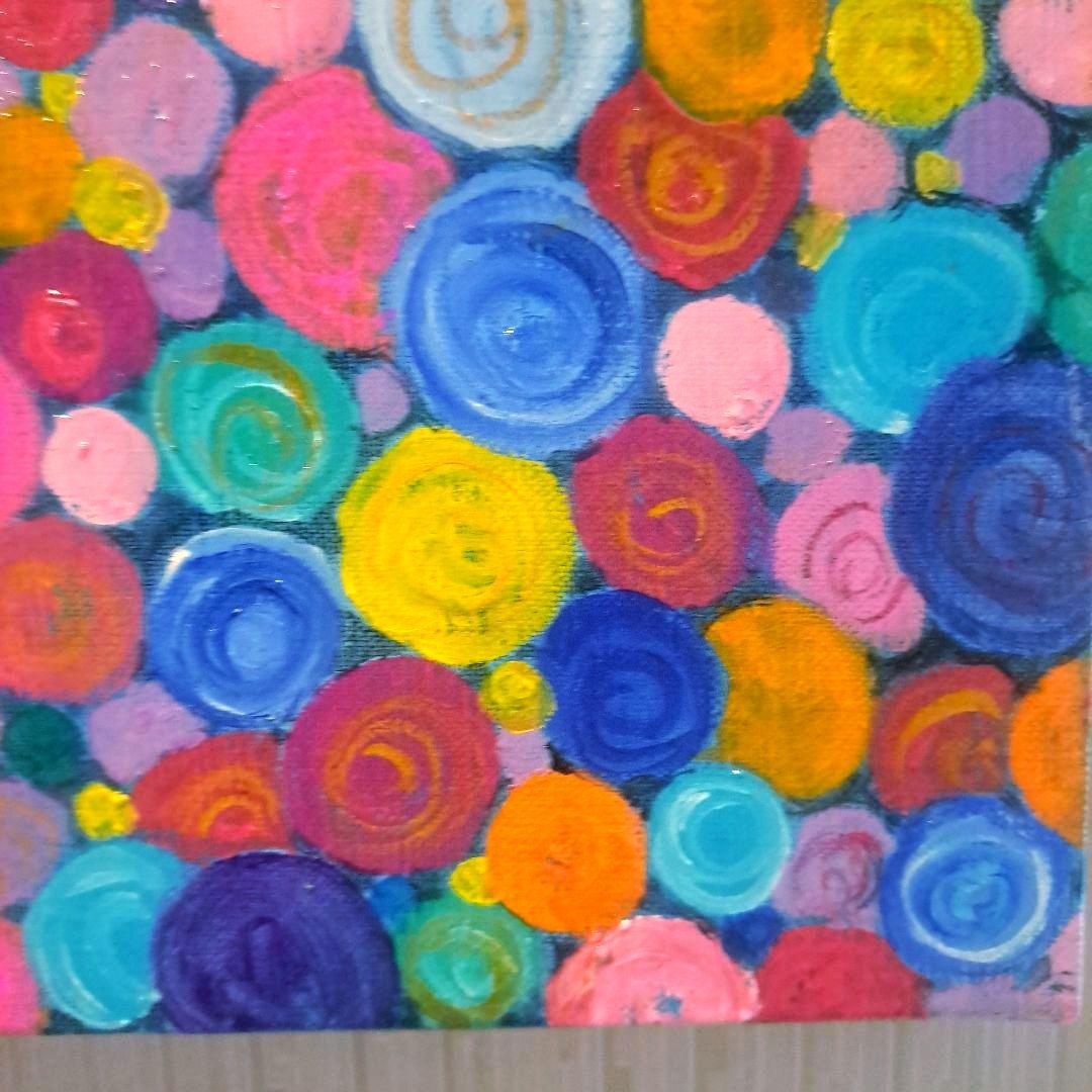 キャンバス油絵 　あり　くるくるカラフルSheep