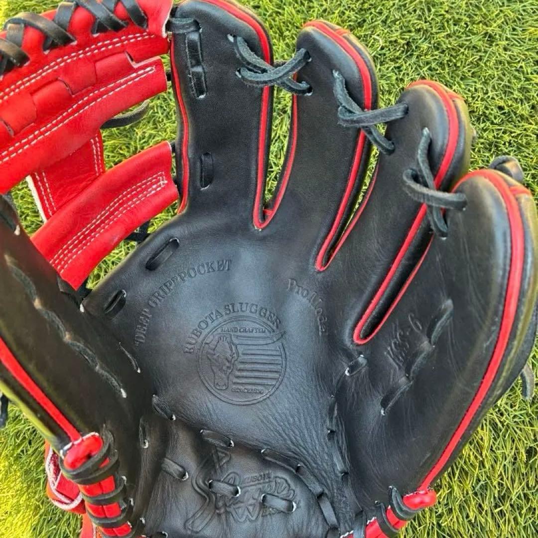久保田スラッガー　久保田Slugger 軟式グローブ 黒/赤
