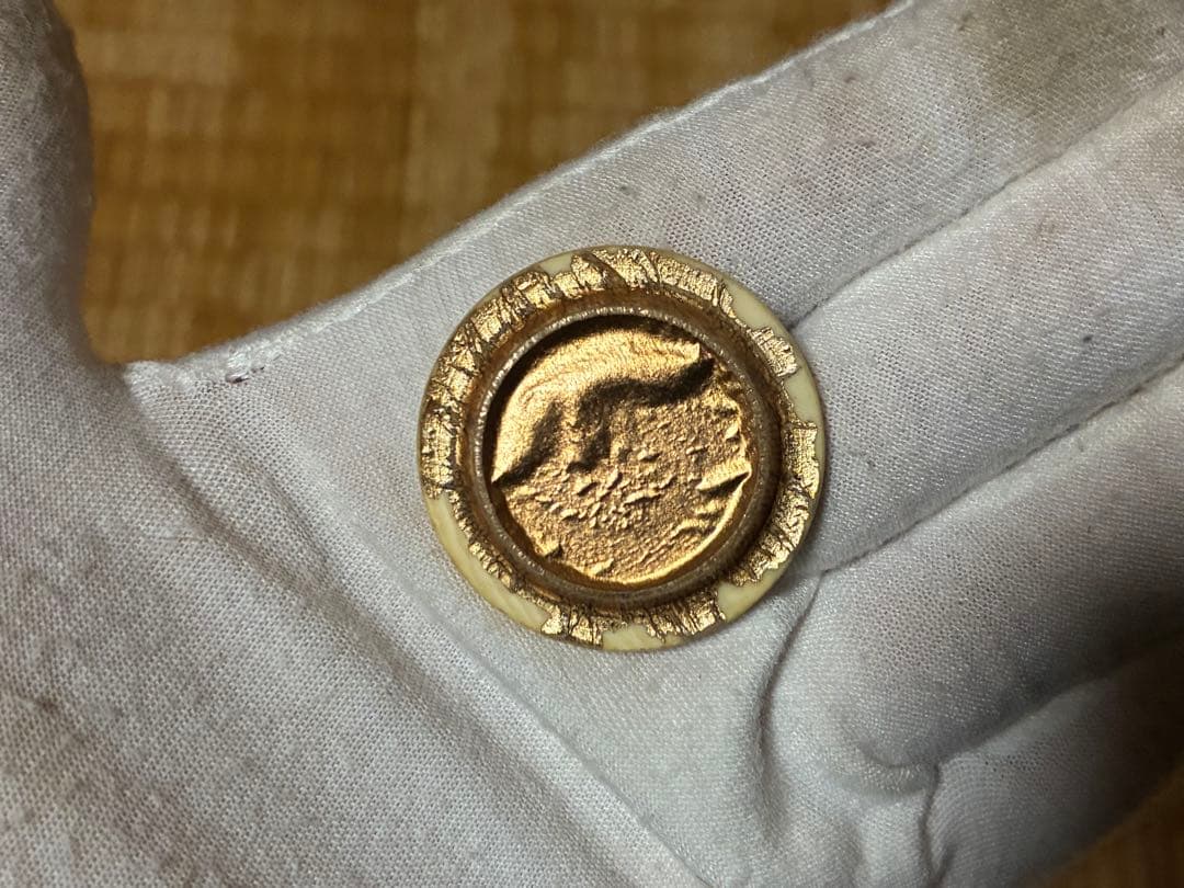 古陶器 飴釉 円筒形 茶入 木箱入 印あり 煎茶道具