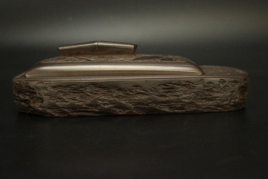 文房四宝 赤間硯石 昭竜山作 共箱 未使用(ZE618)