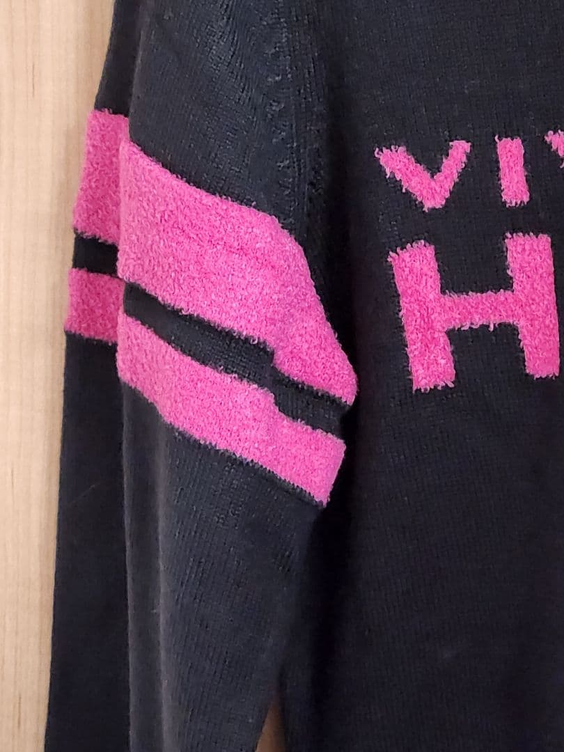 ★新品★VIVA HEART ニット　ブラック× ピンク サイズ42 ビバハート