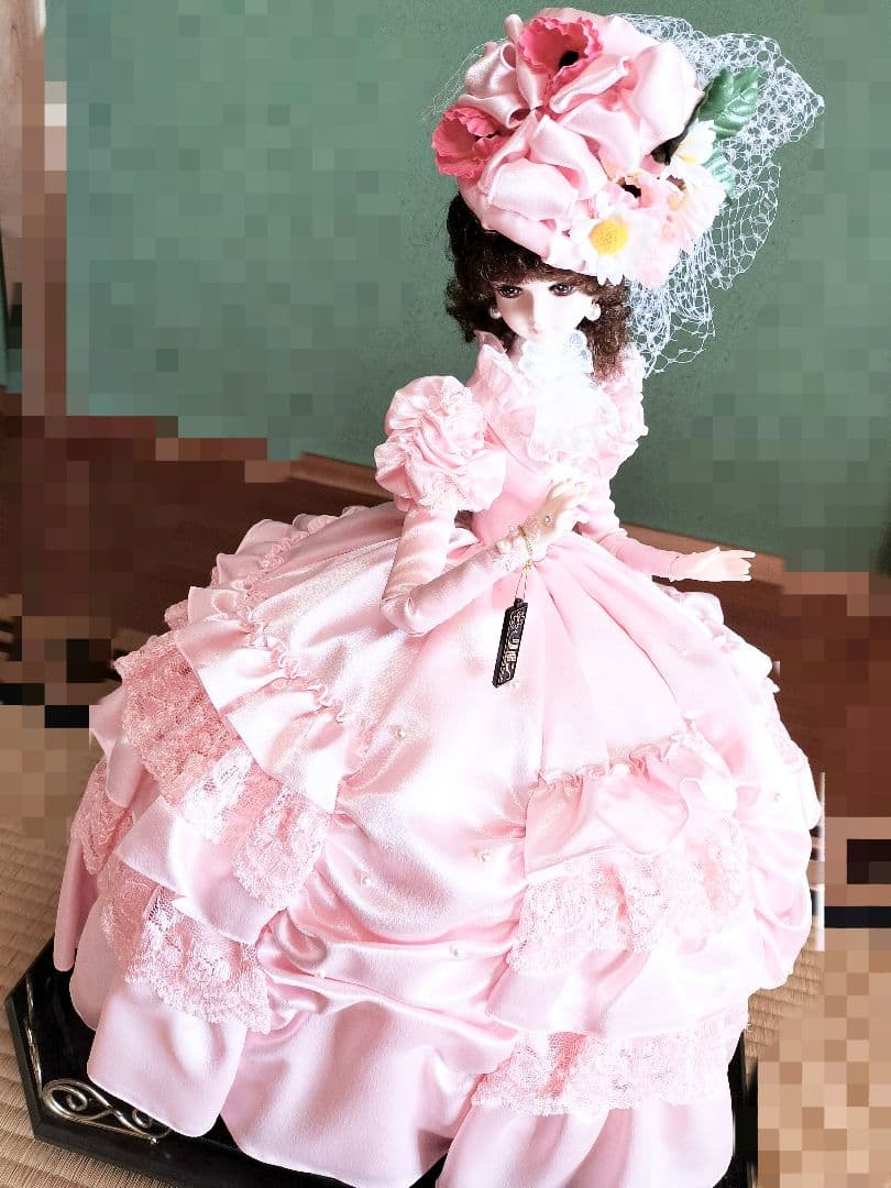 フランス人形　スキヨ人形　SUKIYO DOLLS　リボン　　昭和レトロ　ドレス
