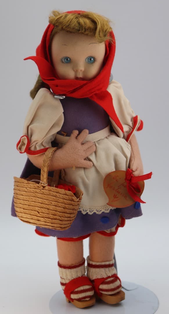 LENCI DOLL アンティークのレンチ・ドール 赤い頭巾の人形 31cm