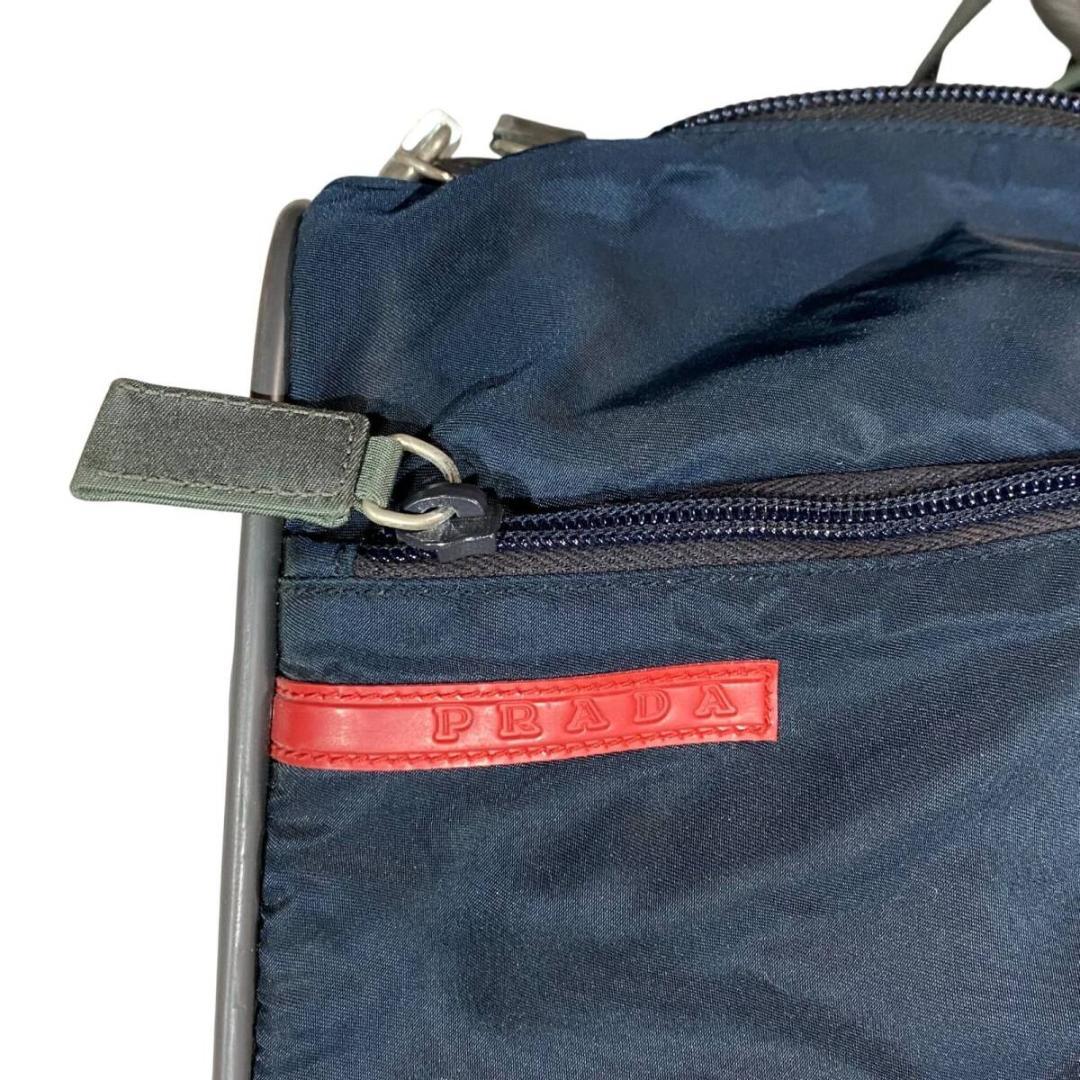 プラダスポーツ ナイロン トラベルバッグ キャリーケース ネイビー