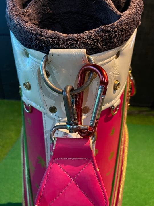 MARK&LONA キャディバック ピンク エナメル